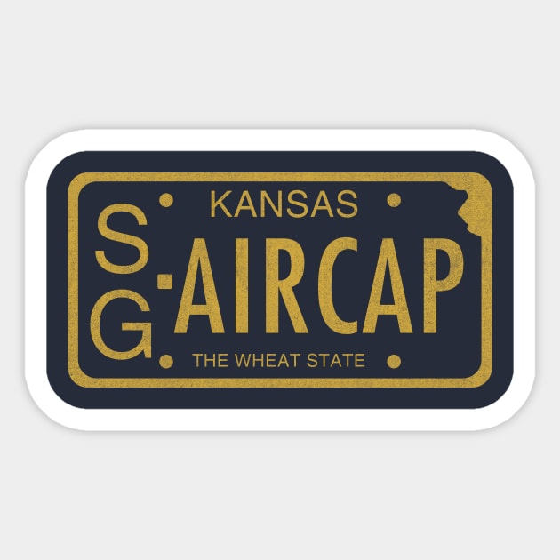 AIR CAP Vintage License Plate Sticker by tdilport